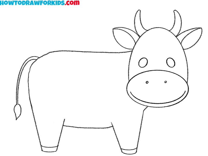 cartoon cow drawing easy