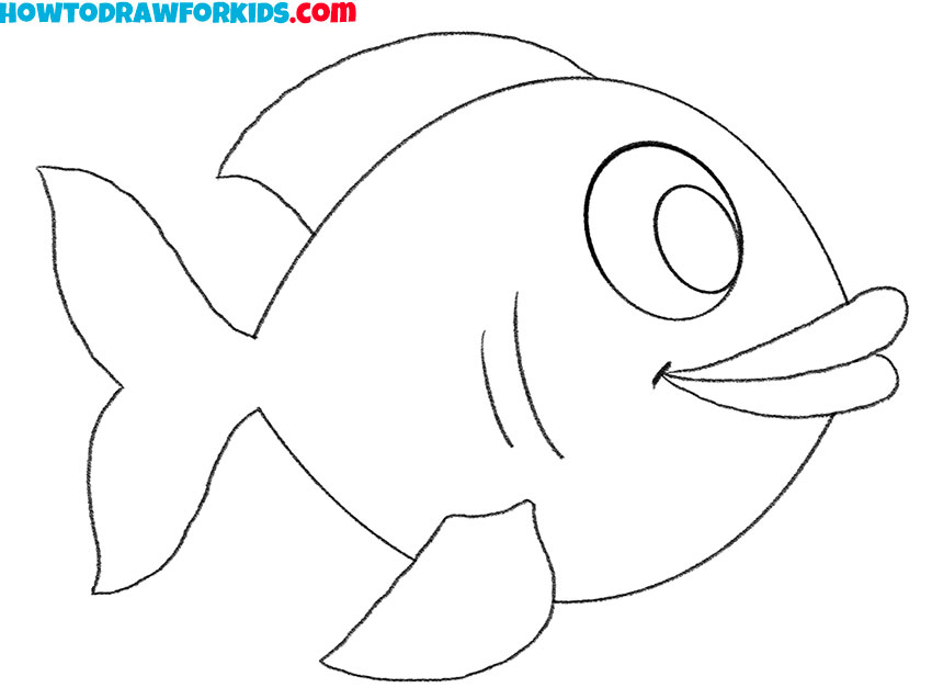 easy cartoon fish drawing