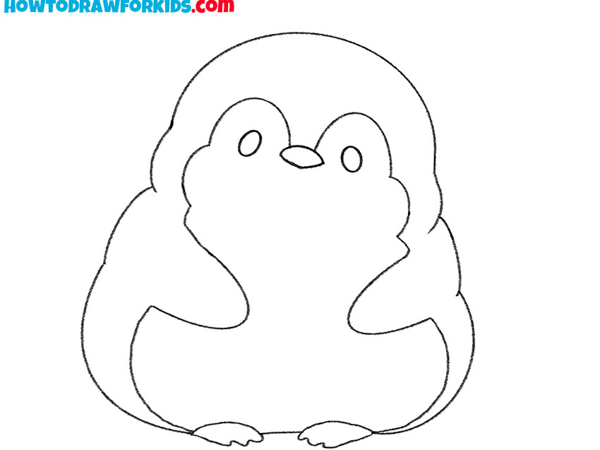 how to draw a cute easy penguin