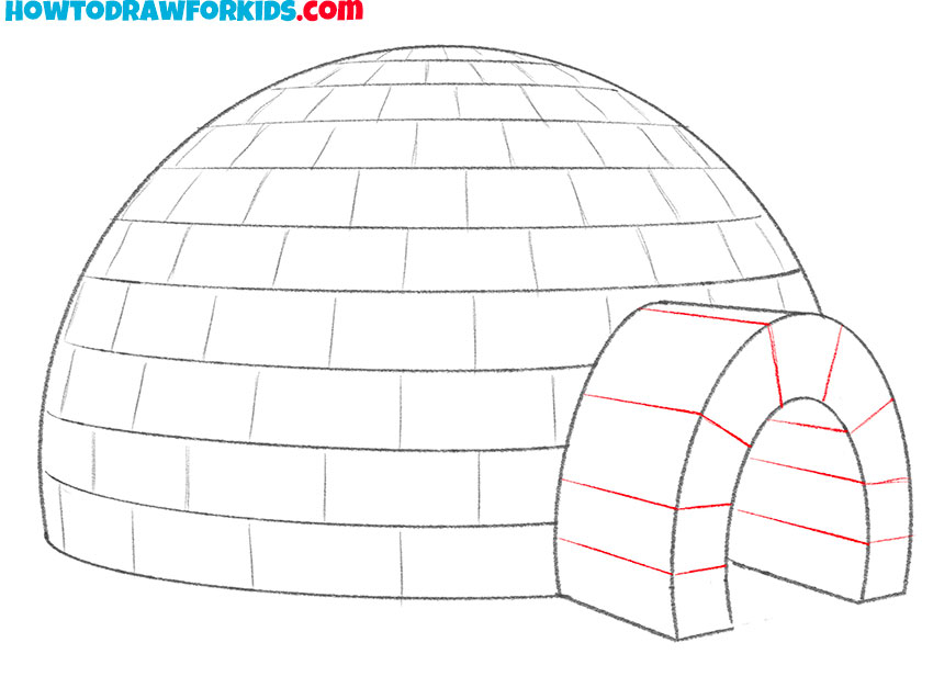 how to draw a simple igloo