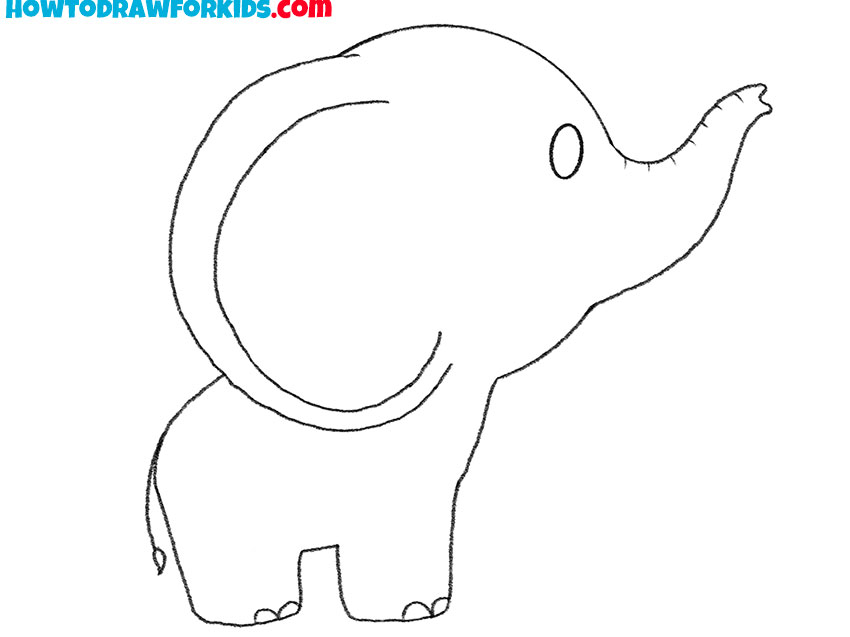 how to draw a very cute elephant