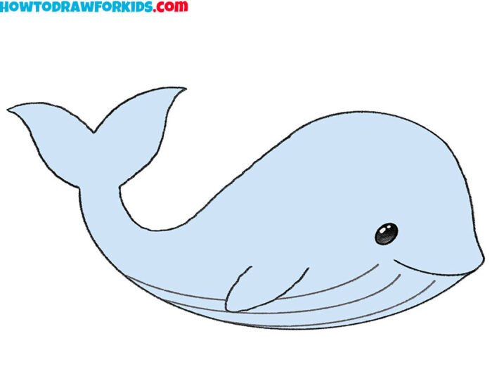 How to Draw a Blue Whale - Easy Drawing Tutorial For Kids