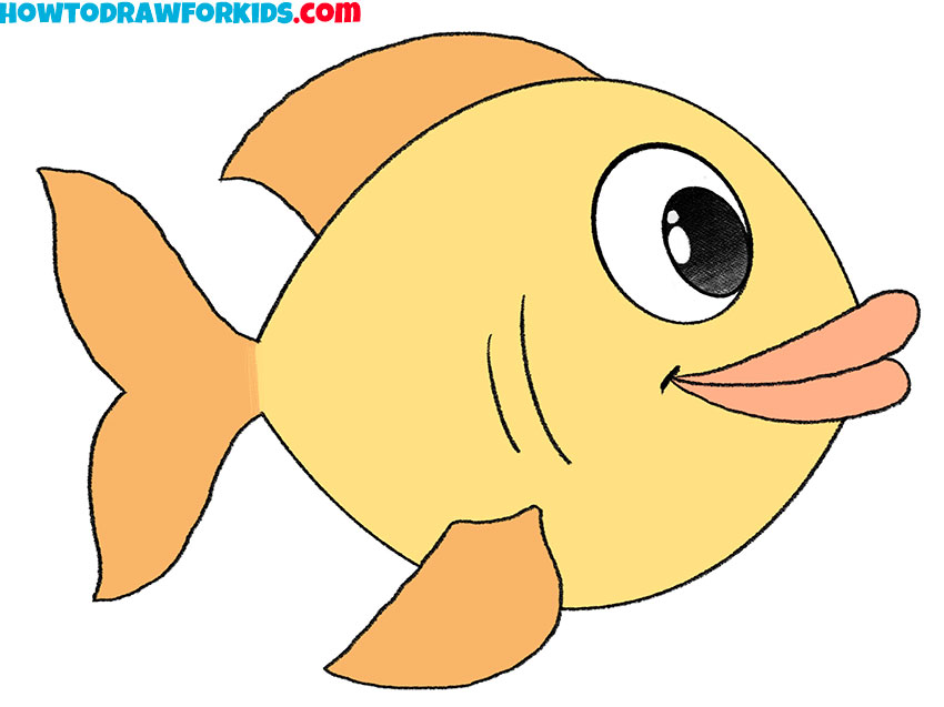 cartoon fish outline drawing