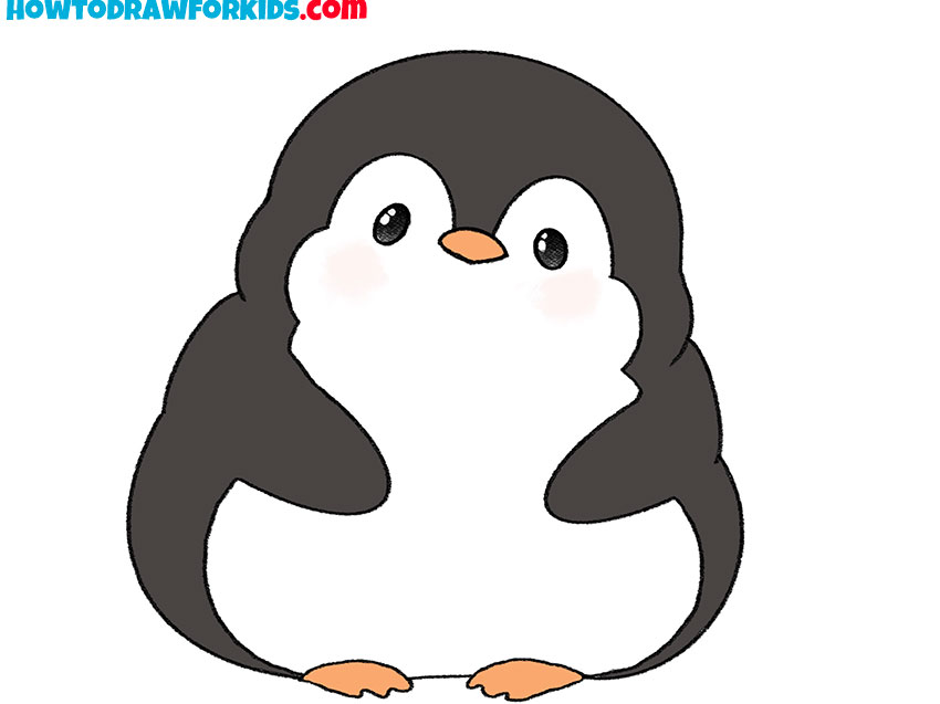 how to draw a cute small penguin