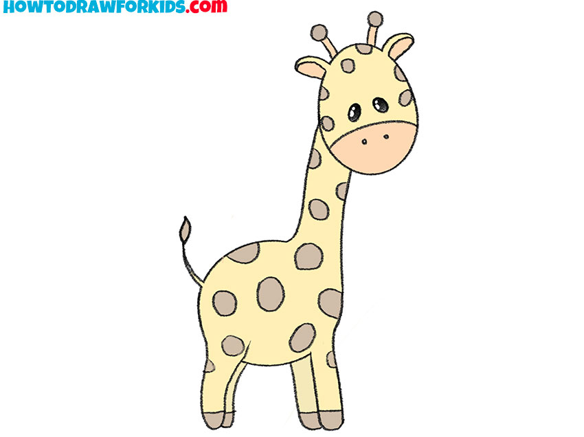 how to draw a giraffe for kindergarten