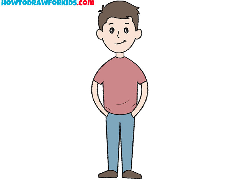 how to draw a man body for kids