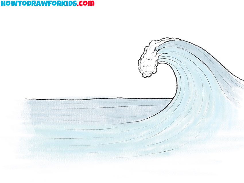 how to draw a wave on water for kids