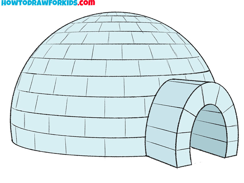 how to draw an igloo for beginners