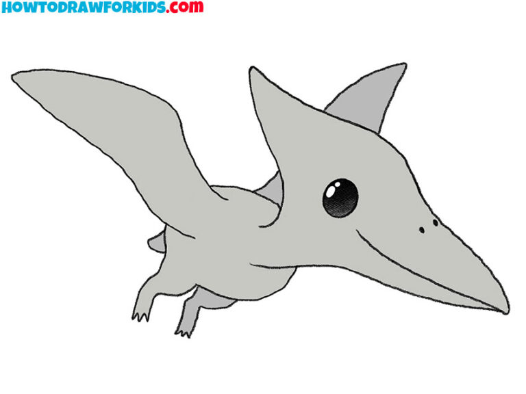 How to Draw a Pterodactyl Easy Drawing Tutorial For Kids