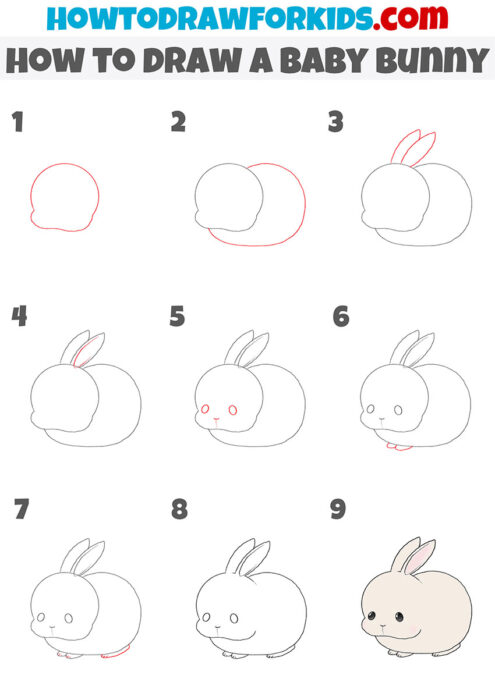 How to Draw a Baby Bunny - Easy Drawing Tutorial For Kids