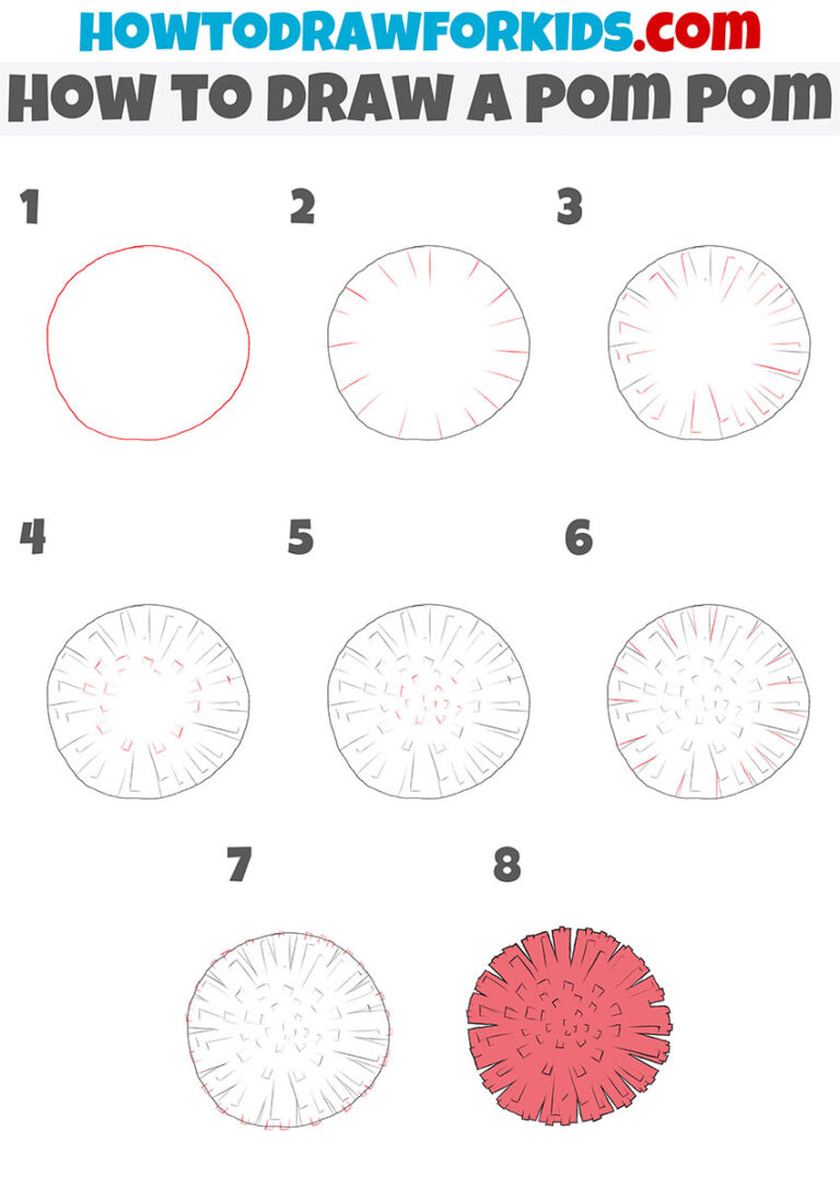 How to Draw a Pom Pom Easy Drawing Tutorial For Kids