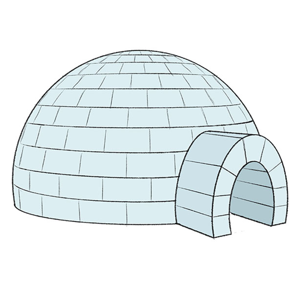 How to Draw an Igloo Step by Step Easy Drawing Tutorial For Kids