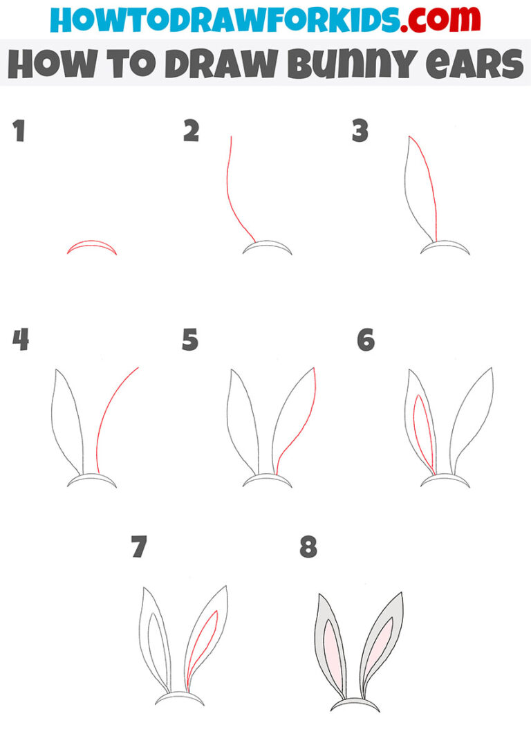 How to Draw Bunny Ears - Easy Drawing Tutorial For Kids