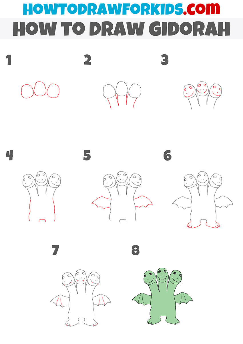 how to draw gidorah step by step