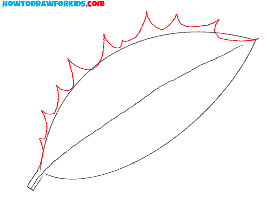 easy holly leaf drawing