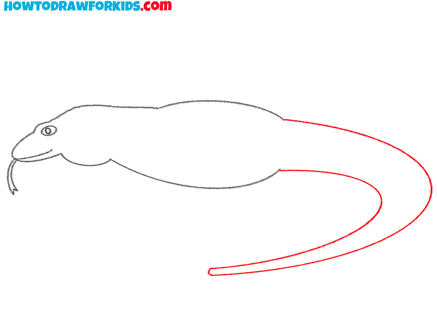 how to draw a komodo dragon for beginners