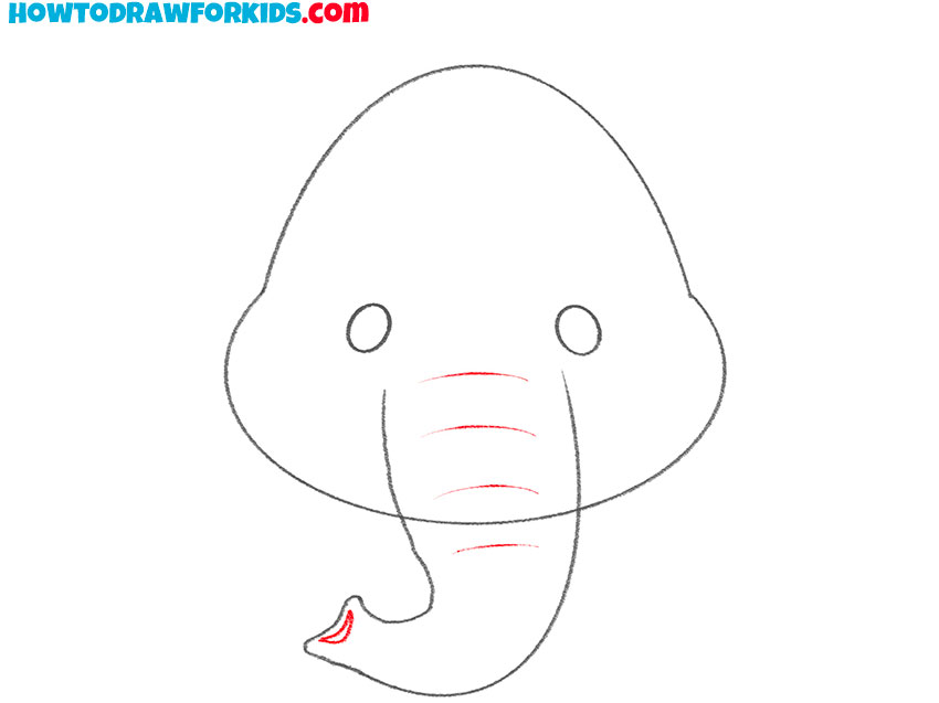 how to draw a cute elephant face
