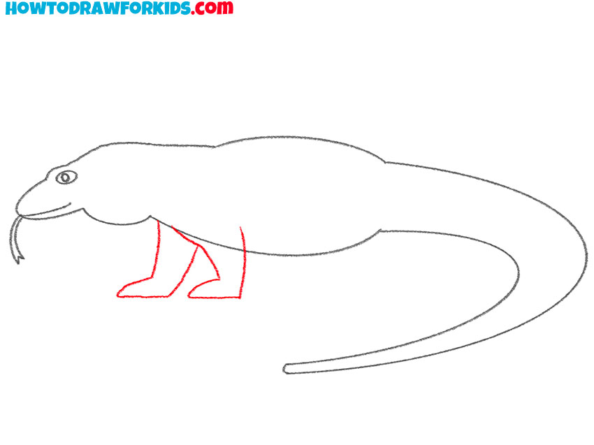 how to draw a komodo dragon cartoon