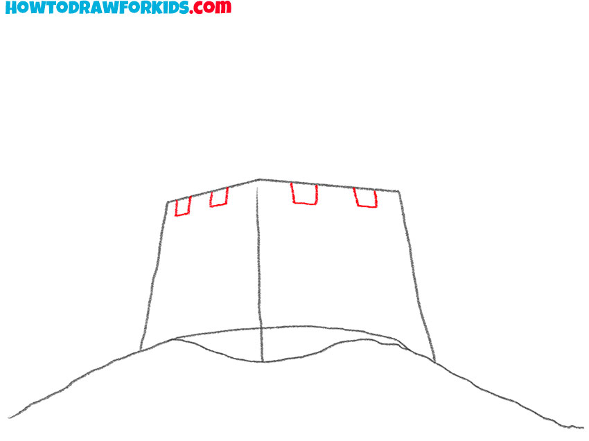 how to draw a sand castle for kindergarten