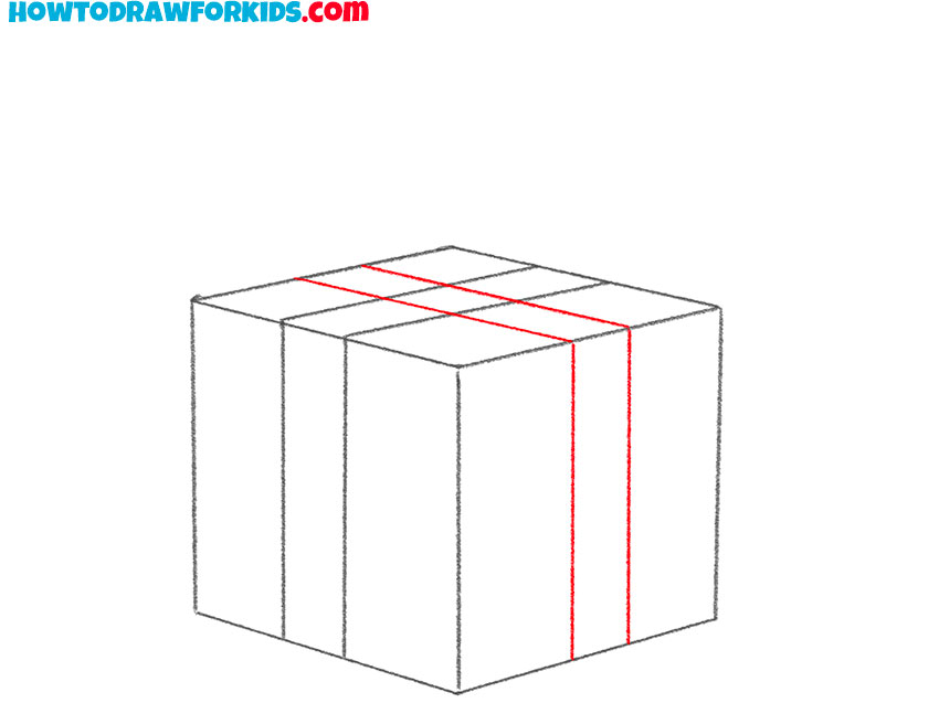 how to draw a simple christmas present