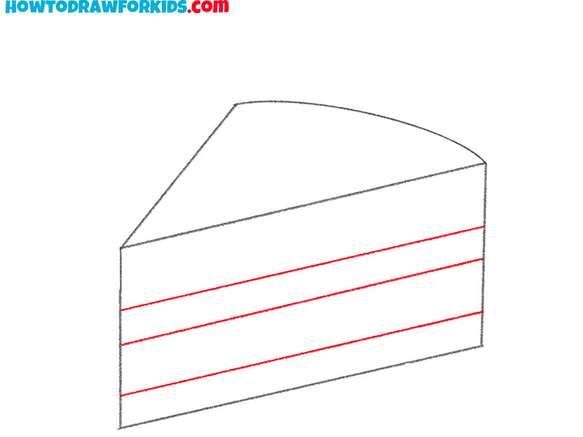 how to draw a simple piece of cake