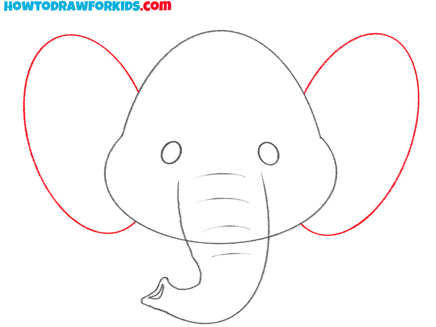 elephant face drawing easy