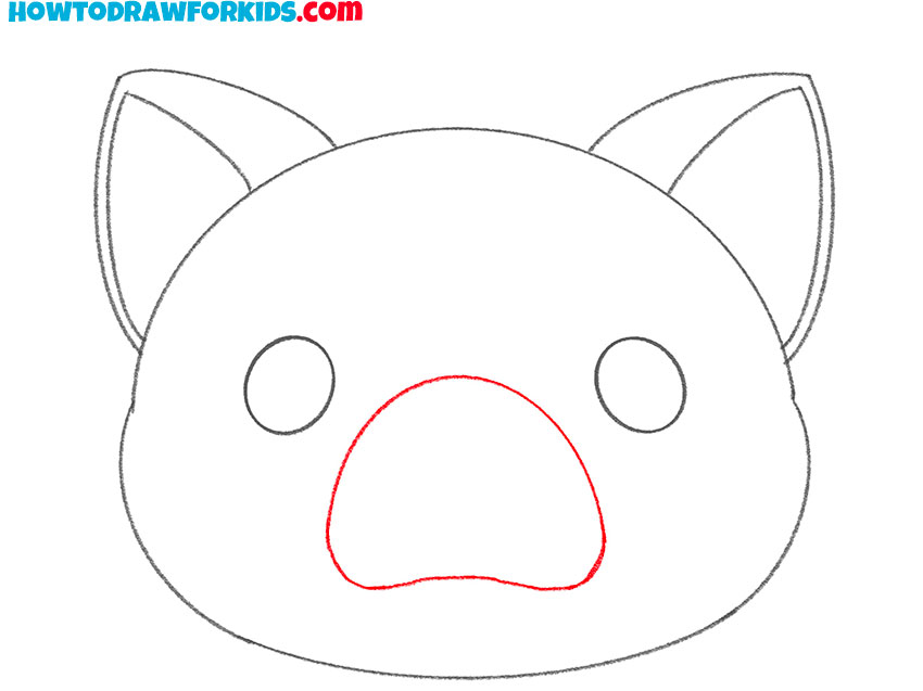 how to draw a cute pig face