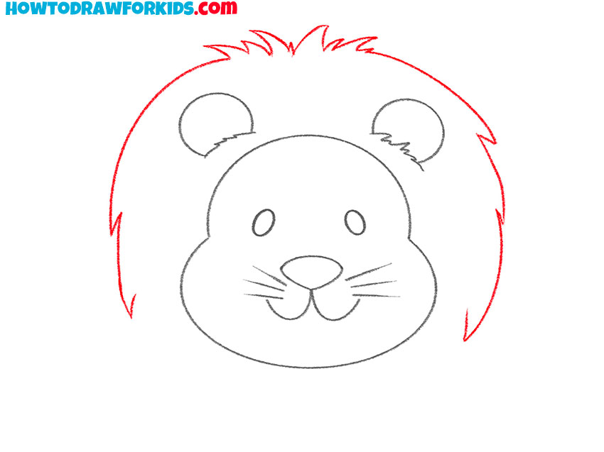 lion head drawing simple