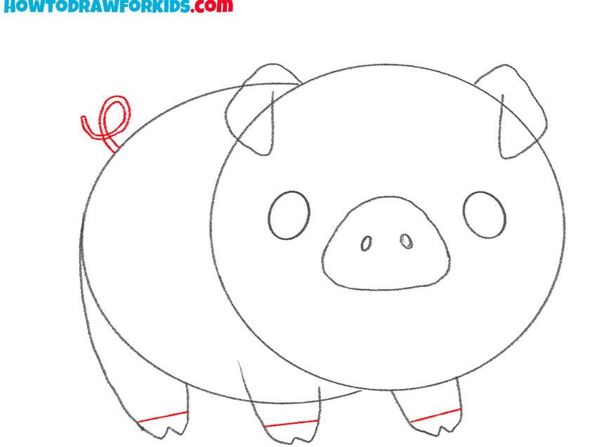 cute pig drawing step by step