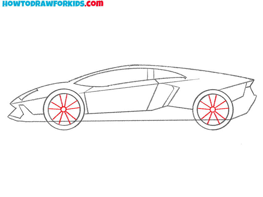 how to draw a basic lambo