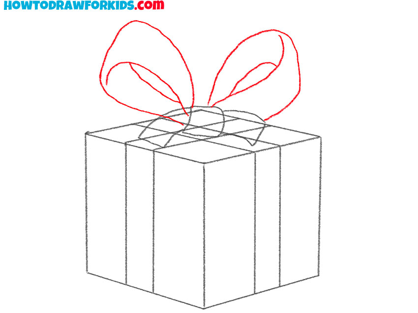 how to draw a cartoon christmas present