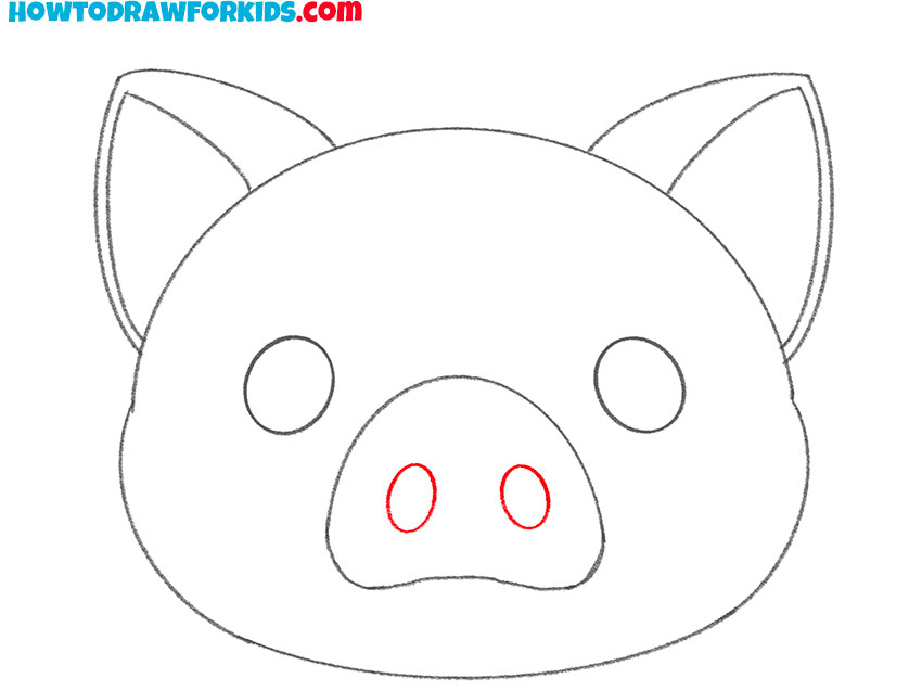 how to draw a realistic pig face step by step