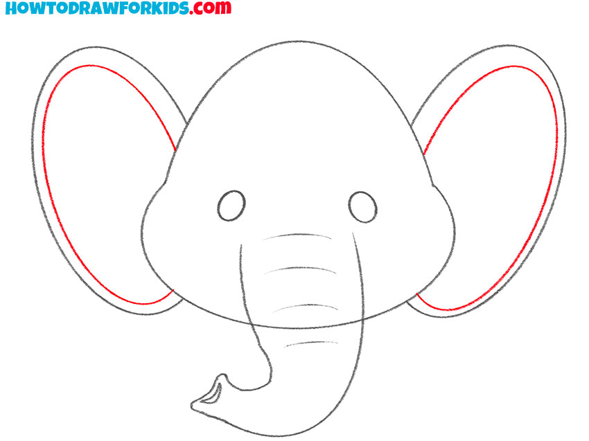 how to draw an elephant face easy