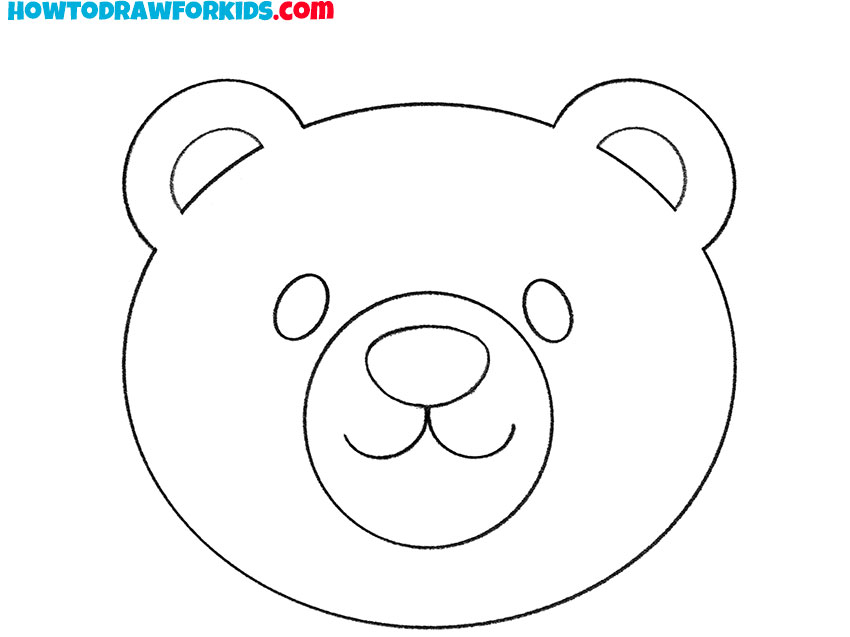 bear face drawing cute