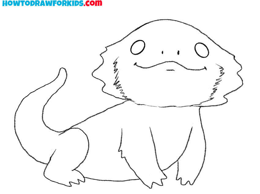 cartoon bearded dragon drawing