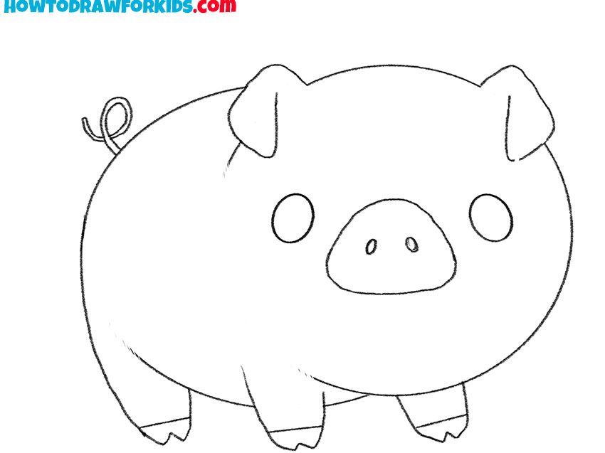 cute pig face drawing