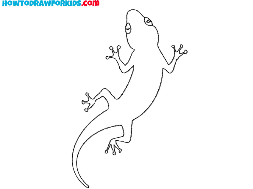 how to draw a cartoon gecko