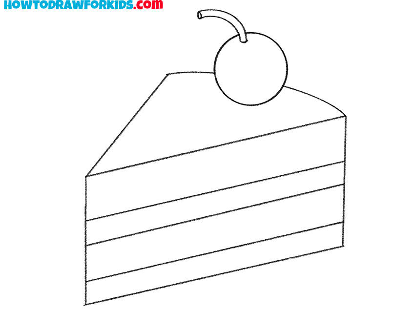 how to draw a cute slice of cake