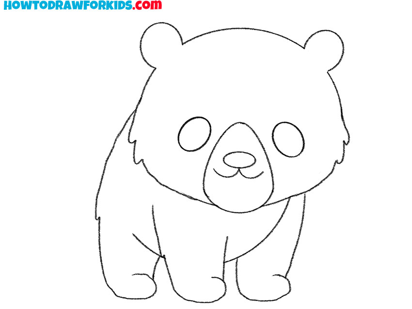 how to draw a grizzly bear for kids