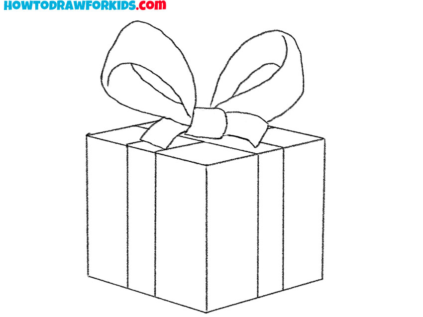 how to draw an easy christmas present