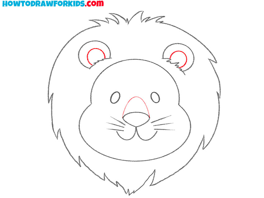 lion head drawing cartoon