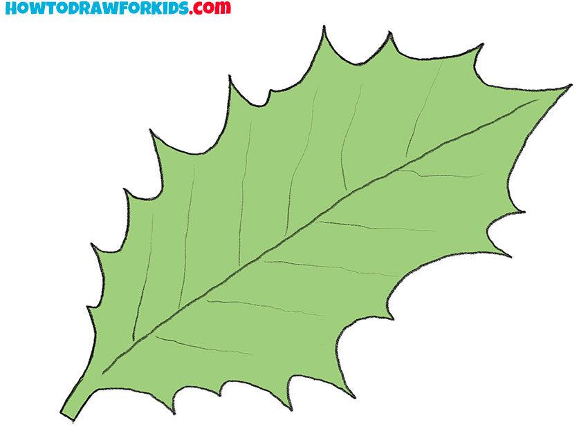 How to Draw a Holly Leaf Easy Drawing Tutorial For Kids