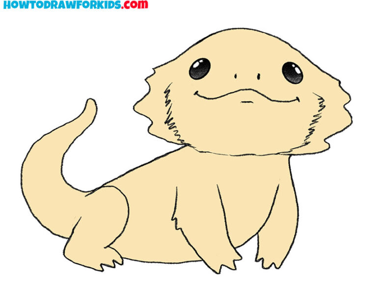 How to Draw a Bearded Dragon Easy Drawing Tutorial For Kids