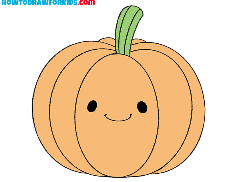 cute pumpkin drawing guide