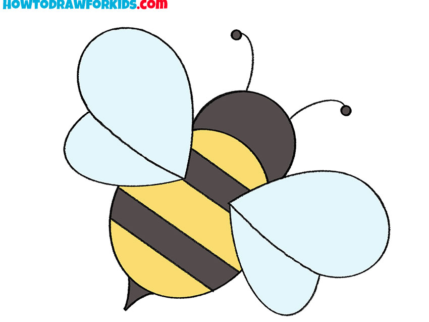 easy drawing of honey bee
