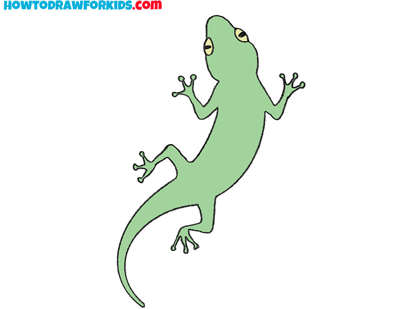 how to draw a gecko for kids