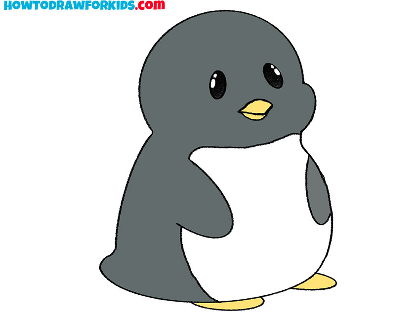 how to draw a penguin baby