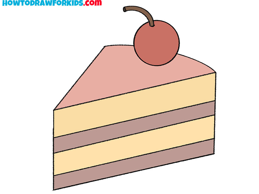how to draw a piece of cake art hub