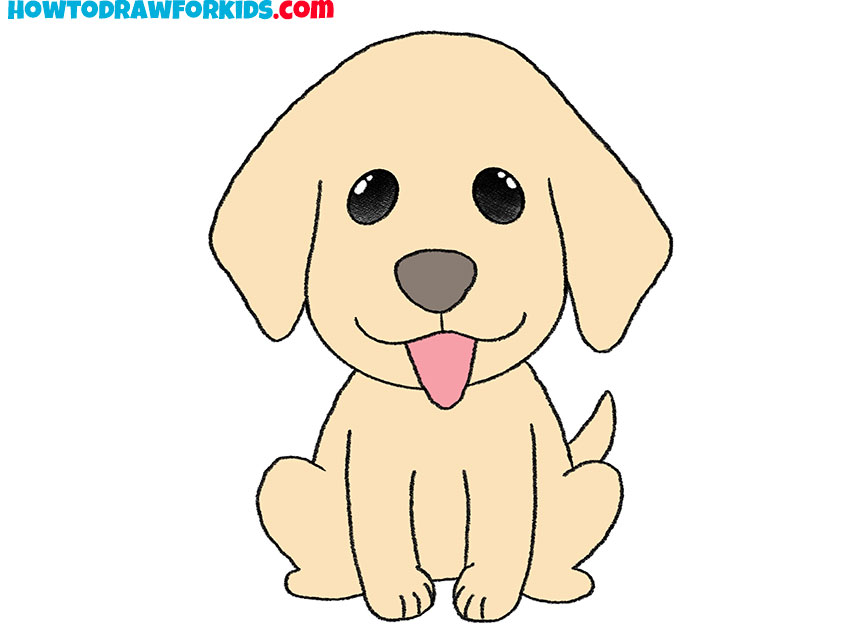 how to draw a puppy simple