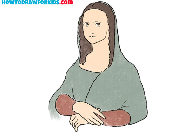 How To Draw Mona Lisa Easy Drawing - 9 Mona Lisa Drawing For Kids 768x576
